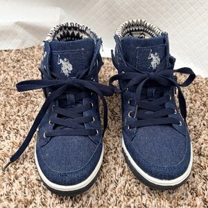 U.S. Polo Assn. Blue and White Knit Sneakers